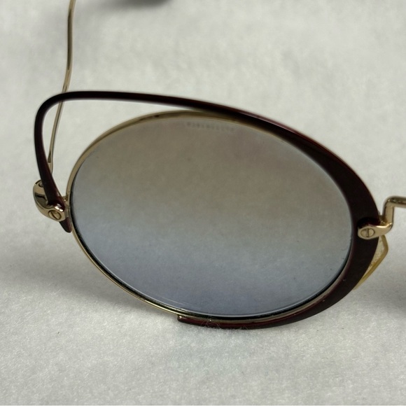 MIU MIU Sunglasses SMU51T Maroon Red w/ Gold Round w/ Cat Ears - Picture 13 of 14